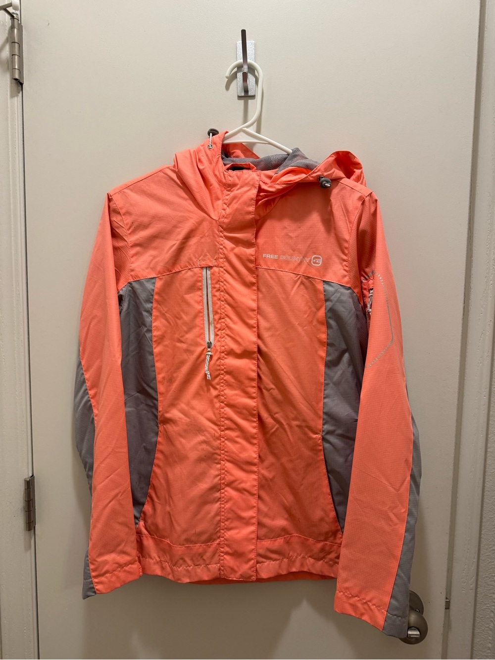 Free Country Coral and Gray Hooded Active Shell